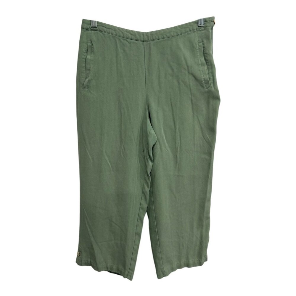 Tommy Bahama Womens Green Silk Cropped Pants Size 8